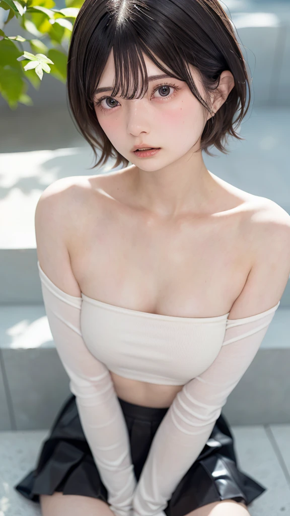 Photorealistic beautiful female student、18-year-old、amazingly beautiful、Extremely high quality clarity、beautiful body、(highest quality、8K、32K、masterpiece、nffsw:1.3)、ultra high resolution,(Photoreal:1.4),RAW photo, detailed face,,beautiful hair, ((Doctor Style)), ,very short hair 、very short hair、amazingly beautiful二重まぶた、beautiful nipples、 natural makeup,, small perfect breasts, wet hair、detailed background, perfect lighting, Depth of written boundary, beautiful shadow gradation、thin limbs、thin thighs、(whole body)、((nude white blouse))、wet body、Beautiful and slim perfect body、beautiful high nose、Trimmed thin pubic hair、Side view、