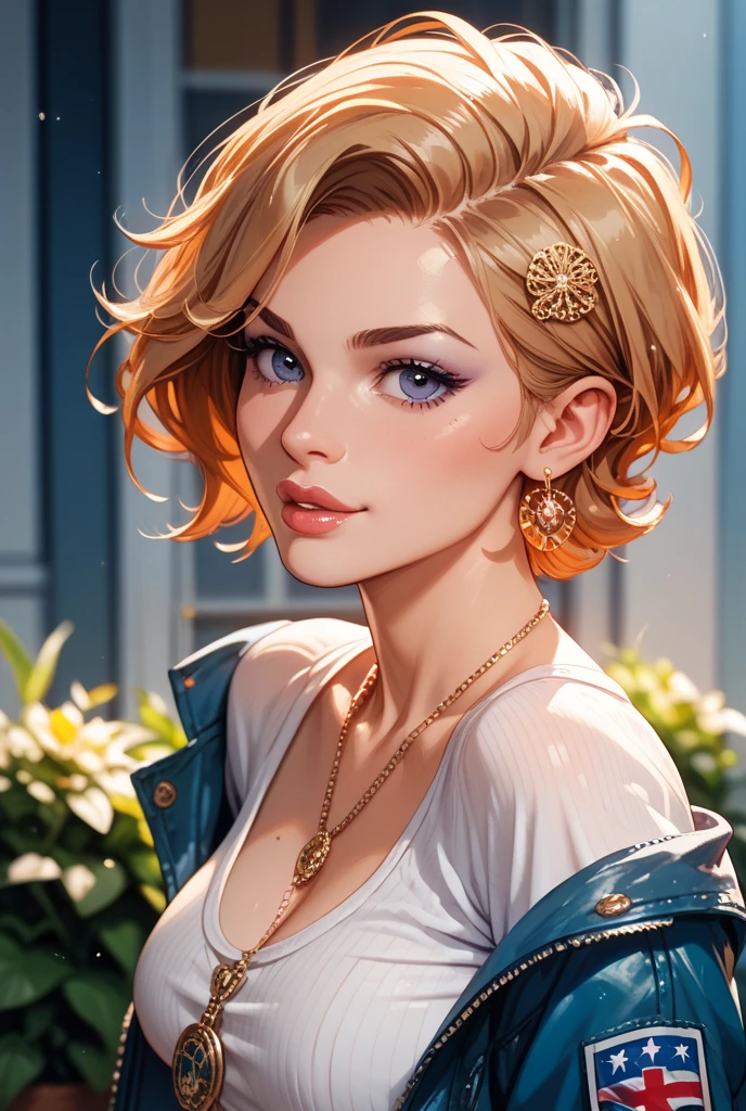 [(Hassleblad H6D-400c)], [(dreamy)],[(400 mega pixels)], (photorealistic:1.4), (RAW photo:1.2), (8k), (masterpiece:1.3), (realistic), (hyper-realistic), ultra-detailed, illustration, very_high_realistic:1.5 ,very_high_resolution:1.5, HDR, CG, unity, 8k wallpaper, Amazing ,finely detail, official art, extremely detailed CG unity 8k wallpaper, (best quality), incredibly absurdres, ultra-detailed, light on face, cinema lights, cinematic lighting, professional lighting, photon mapping, radiosity, physically-based rendering, solo focus, sharp focus, highres, extremely detailed ,extremely delicate and beautiful, intricate detail, facial muscles, beautiful detailed girl, natural makeup, extremely detailed face, looking away, 
Nova,1girl.solo,[(((smile, happy, grin, flustered)))], [(finely detailed beautiful AMBER Yellow eyes: 2), symmetrical pupils, extremely detailed pupils], lustrous skin, show Clavicle, perfect skin, (adult face:1.2), (medium_breasts:1.3), upper body,full body,from anywhere, Proper body proportion,perfect body, ((business attire)), [color background], city, earrings, looking to the side, blonde hair, short hair,
