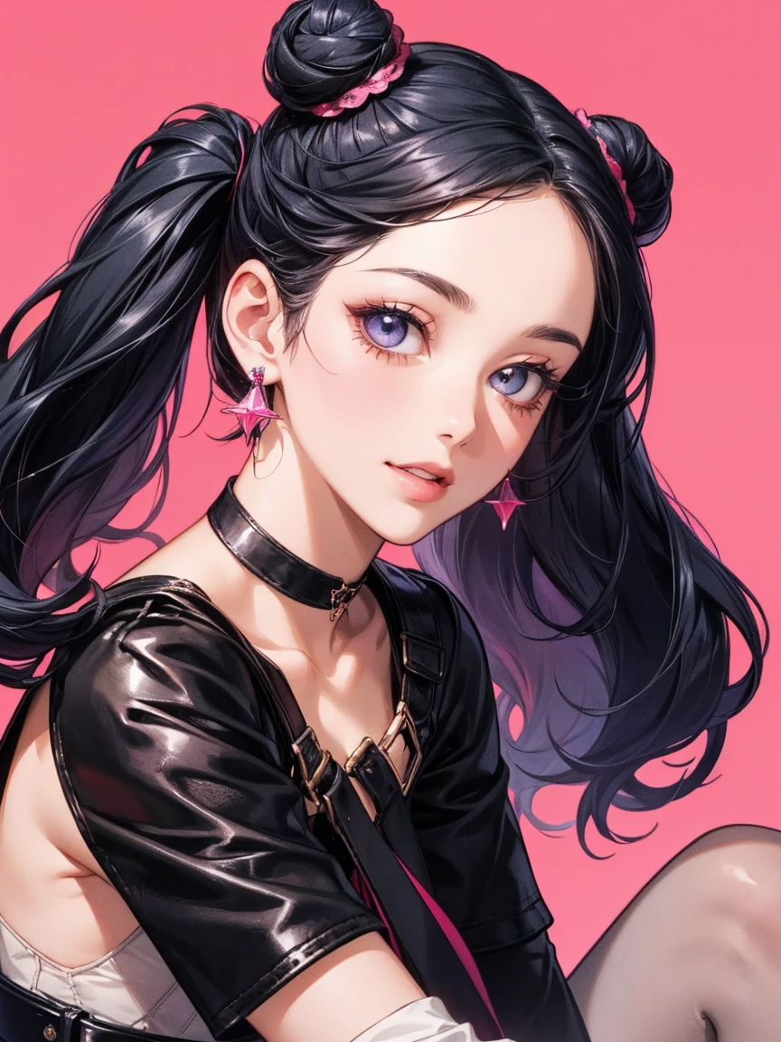 (highest quality:1.2,evil lady,cg, Very detailed, High Detail, digital coloring, High Contrast, masterpiece:1.2,suits, highest quality, Best aesthetics), 8k,masterpiece, cute,tall,beautiful,best quality, 1lady,straight hair,black long hair,wavy hair,empty eyes, (finely detailed glowing eyes and detailed face),,,,extremely detailed cg unity 8k wallpaper,solo,(latex military costume:1.5),large breasts,leotard,pantyhose,seductive smile,,large breasts,black hair,pink eyes,military,enamel suits,sleeveless,grossy lips,sitting,sadistic smile,,heel,shiny skin,tight  skirt,detailed face,beautiful body,,adult,,show me breasts,sadistic,seductive smile,latex,bust shot,open mouth,,office room,from below,burikko  pose,military hat,