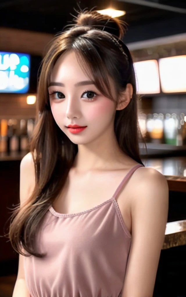 Exposed nipples、Exclusive Cabaret Club、Selfie inside the cabaret club、Wearing a sparkly dress、High exposure、Photorealistic images of solo idols, Morning Musume inspired by Eri Kamei, Radiates charm and beauty with plenty of bust and subtle exposure of cleavage. The image is、Must reflect a real person of the highest quality, Powered by Ultra-HD (16 K) resolution, crisp detail, Vivid colors, Dynamic Range, Soft bokeh, Fine texture, Realistic realism, Pin Sharp Focus. Lighting is、Face that is、In the glow of city lights、It's the soft glow of a computer screen. The camera setup is、Nikon D850 and NIKKOR Z 58mm Boobs Boobs Boobs Boobs F。/0.95 S Noct lens, The setting must be ISO 64, F/0.95, Shutter speed is 1/60. --ar 16:9 - V5.1 --Style raw --Q 2 --S 750