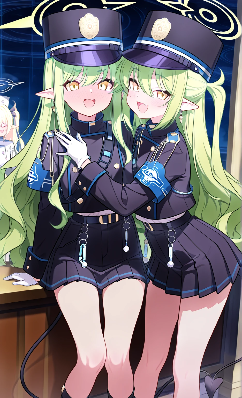 highest quality、Ultra-high resolution、Fantasy、roleplaying game、Sexy maids under 10 years old lined up、Inside the Western-style building、Lift up the hem of your skirt、Panty shot、Water-soaked underwear、garter belt、Only one person with glasses、Elf
