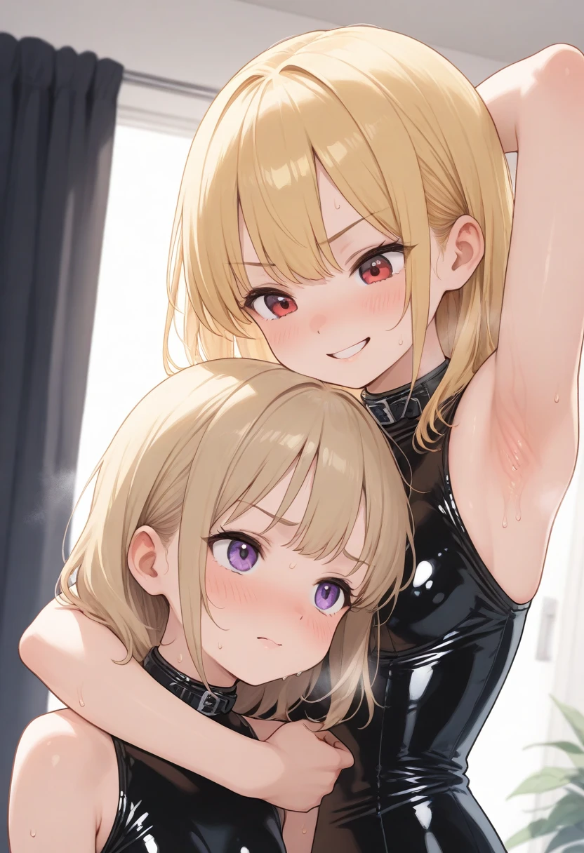 ((2girl)),, vaginal sex, kneeling, bent over, sex from behind,doggystyle, from side, arms behind back, arm grab creampieclosed one eye
(nsfw)high quality、ultra highle、master piece、(slant eye)(masturbation)(blonde blue eyes)()(petite)(small breast)(small nipples)(14years old)((long medium hair))(yellow hair)(hair between eyes)(messy hair)(hair intakes)(side lock)(small breasts)(B cup)(petite)(low length)pink nipples、close your eyes、crying face、、Touching the nipples、blindfold