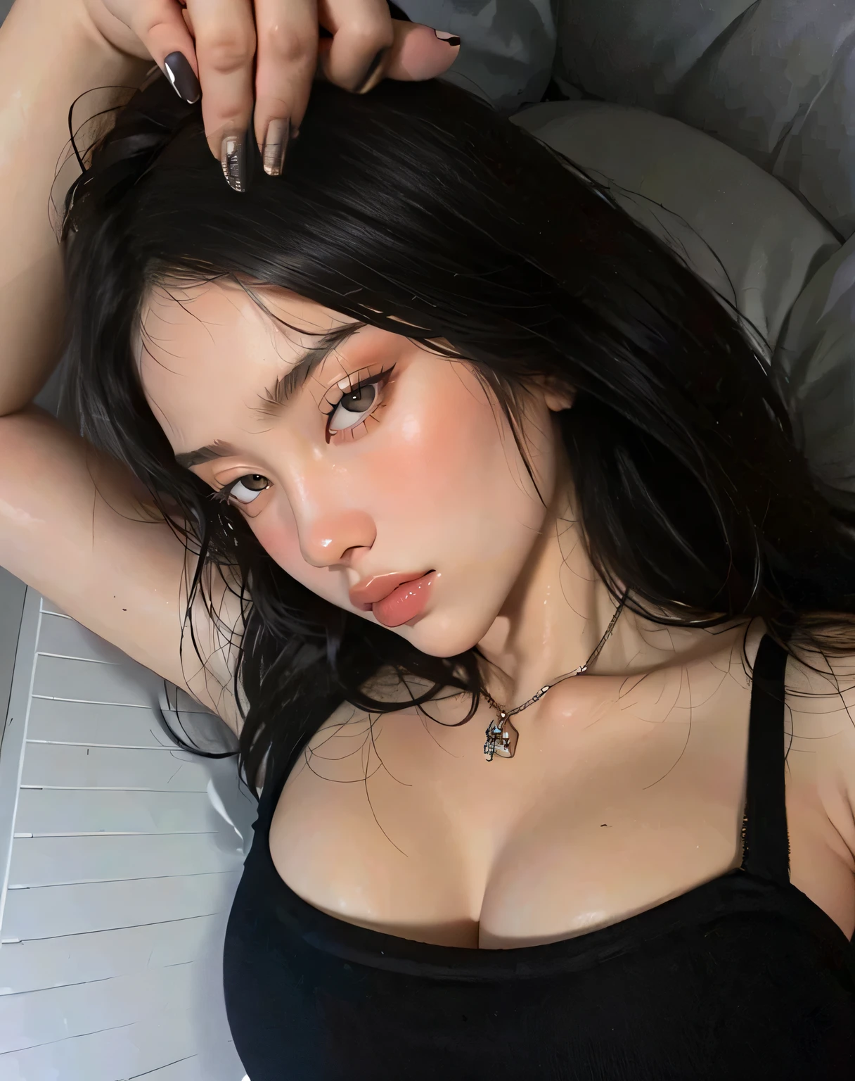 Jenni Blackpink HD with cute lips and huge, an Asian adult woman , beautiful hair, Arms pretty , seios grandes , fleshy lips, olhos bonitos, olhos bem bonitos, cabelo bem preto