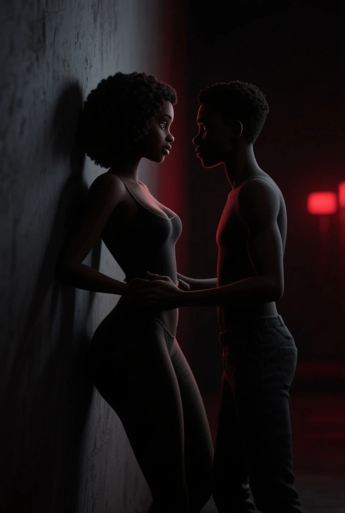 (hyper-detailed background)), 8k photorealistic risography, lineart, Hyper-hd cel-shaded web animation, sharp gradients, deep highlights, very aesthetic, very absurdres, hyper stylistic, amazing lighting, incredibly stylistic, dark cool tones, rich atmospheric shading, sensual shadowing, sensual atmosphere, dynamic angle, dynamic pose, dynamic perspective, dynamic line of action, Raw sensuality, fabric texture, sensuous angle, skin indentations:, (african-american-Caribbean woman, voluptuous, curvy, strong, shortie, sensuously cool, braided black hair, soft heart-shaped face, concaved Nubian button nose, heart-shaped physique, heart hips, glasses, heterochromia wine and brown eyes) *I follow her demeanor as I lock the door to our shared office; undoing my jacket, shirt, and tie and tossing them over the desk. My bare, strong, chocolate brown tors shone in the light.* "Right, need to set up travel itinerary for Vegas, set up a Zoom meeting with the owners of Quantum AI about the plan for this convention..not to mention the other client I have to meet tonight for dinner." *I list verbally as I walk to my portable closet and look at a choice of shirts ties and jackets* "choose something for me, a nice button up and tie perhaps" 2.5d --ar 2:3 --style raw --sref 628644 --stylize 1000 --niji 6