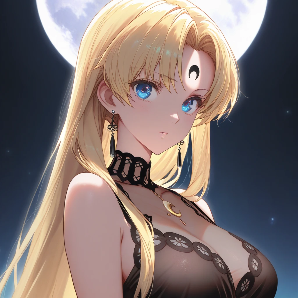 top-quality、Top image quality、masterpiece、girl with((20yr old、Best Bust、big bast、Bust 85,Beautiful red eyes、Breasts wide open,Valley、Blonde long hair、A slender、Large valleys、Blue spacesuit with open chest、Red short skirt、Poses that emphasize breasts、Looking up))hiquality、Beautiful Art、Background with((Lunar surface、meteors)),Depth((planet earth))masutepiece、visualart、depth of fields、