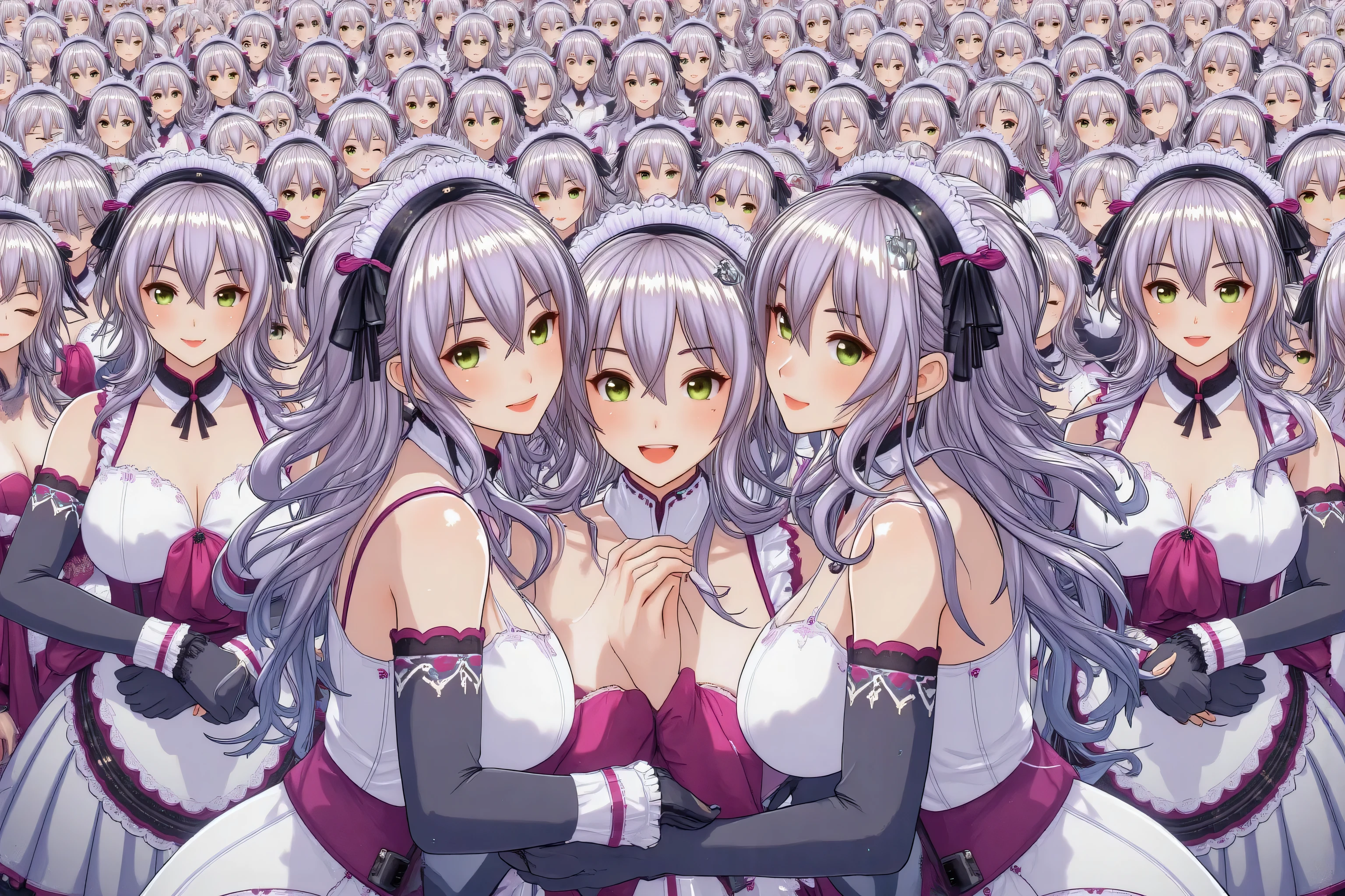 (((by itself=Beautiful Japanese Super Clone Girls Increasing))), (((((by itself OnlyのSuper Clones multiply girlsが大量増殖して超大群衆のby itself OnlyのSuper Clones multiply girlsと熱愛や溺愛してラブ抱擁した描写, by itself OnlyのSuper Clones multiply girlsはby itself OnlyのSuper Clones multiply girlsと淫乱中))))), (((High Quality Animated Art))), ( SUPER BEST MASTERPIECE , 16k, best quality, ultra high resolution, The highest degree of perfection of the work), (((light purple hair, super very cute smile, happy expression))), (((((Very Beautiful, Delicate, and Accurate Female Body Movements, Very Accurate and Precise Hand and Foot Movements, super big , emphasizes cleavage))))), (((Casual Spring Outfits))), (Very detailed and accurate1Point perspective drawing, Ultra-wide field of view, Ultra Wide View, Depictions from Various Camera Angles, No need for a center subject),
