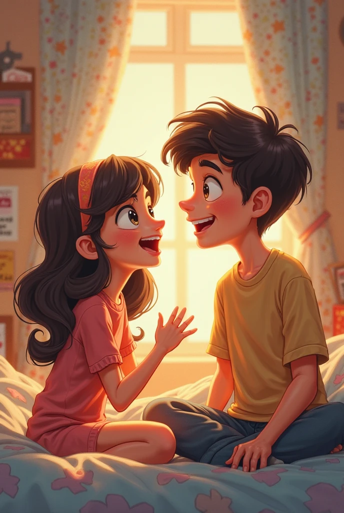 Create a drawing where a girl makes her boyfriend look like a number sixteen