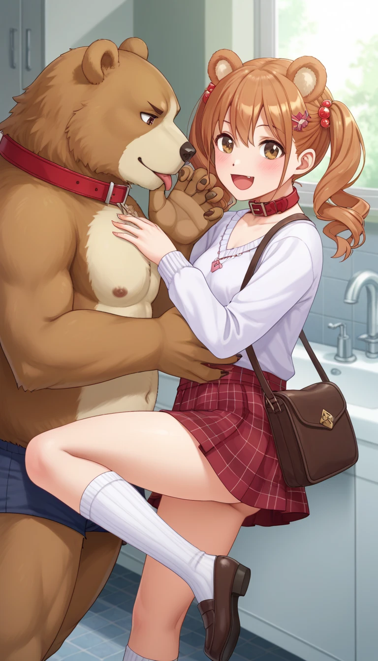 (somejima_style), score_9, score_8_up, score_7_up, 1girl, tan, horse ears, horse tail, long hair, slutty_clothes, gyaru, shirt open, corset vest, covered nipple, heart shaped, 1boy, hetero, rough sex, cumshot, blush, clenched teeth, ahegao, rolling eyes, motion lines, motion spikes, (fertilization), impregnation, cum in pussy, belt, fishnet thighhighs
