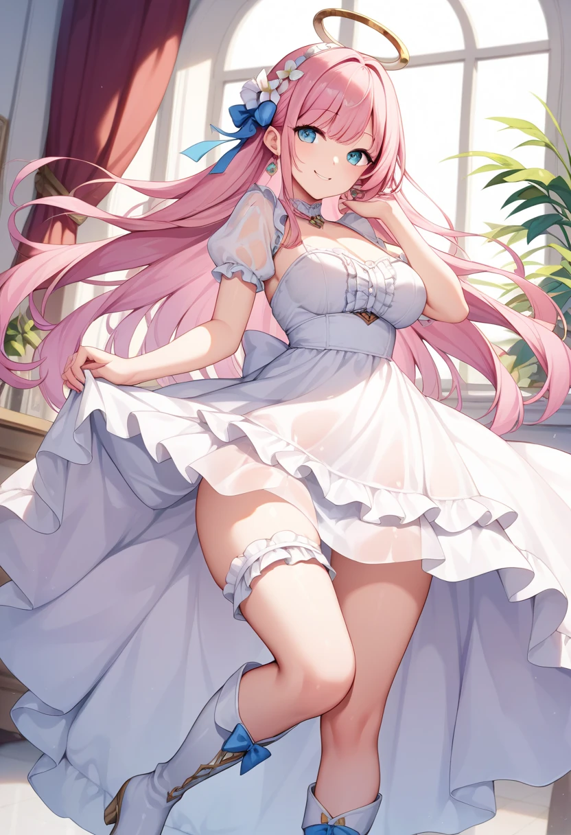 chinadress,wet,medium_breasts,white_thighhighs, {best quality}, {{masterpiece}}, {highres}, {an extremely delicate and beautiful}, original, extremely detailed wallpaper,1girl,{COLORFUL},{VIVID COLORS},{VIVID},{flat color},{Hand detail},{{Correct hand structure}},{cat_ears},{Background refinement},{Sharp fingers},{summer_dress}