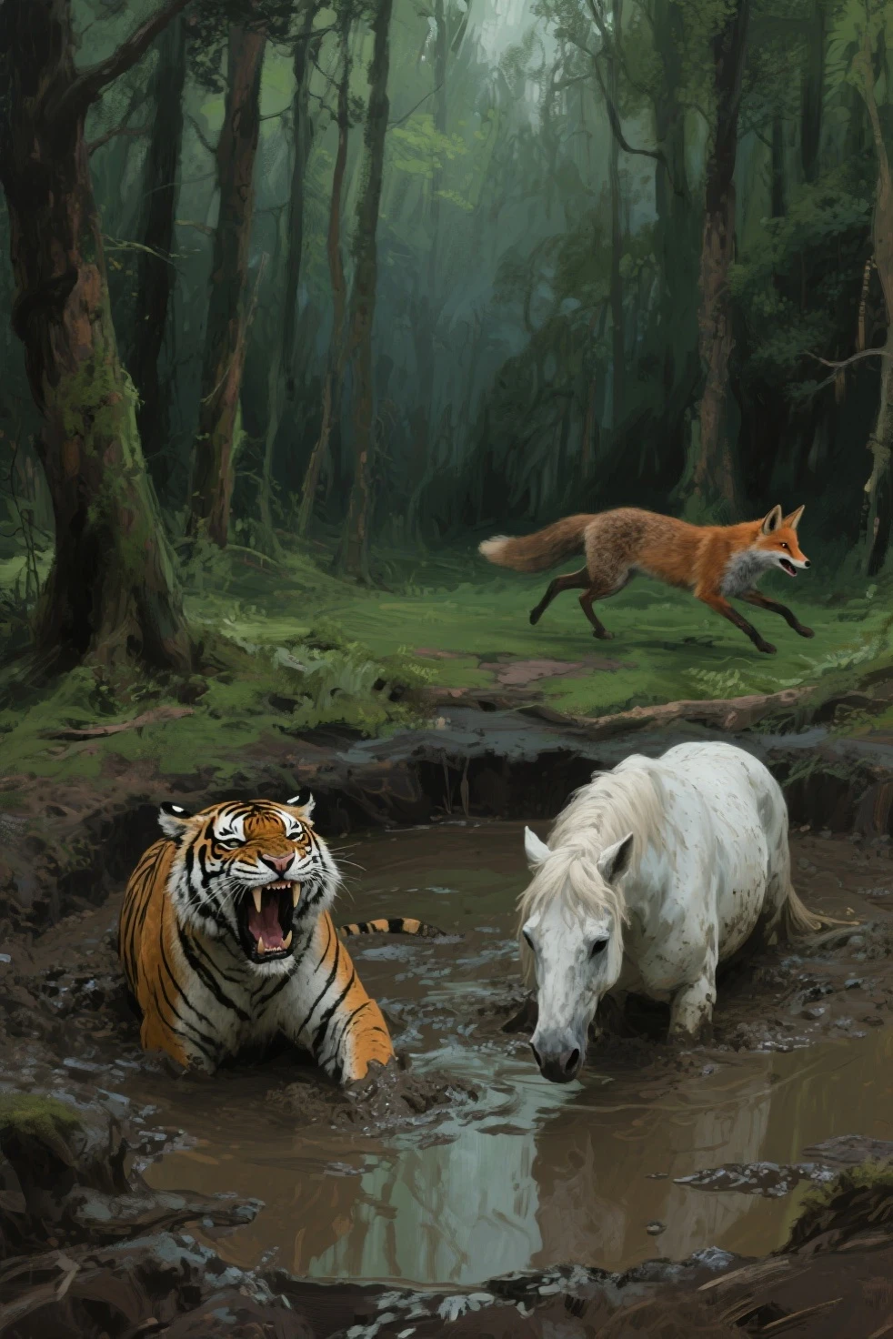 (duo:1.2), ((((husky dog, orange cat, feral)))), standing on all fours, public park, masterpiece, high quality, realistic, detailed background, ((((butt shot, faces sitting)))), ((((in anus, on all fours, inflation, halfway through, excessive feces, sitting on face))))
