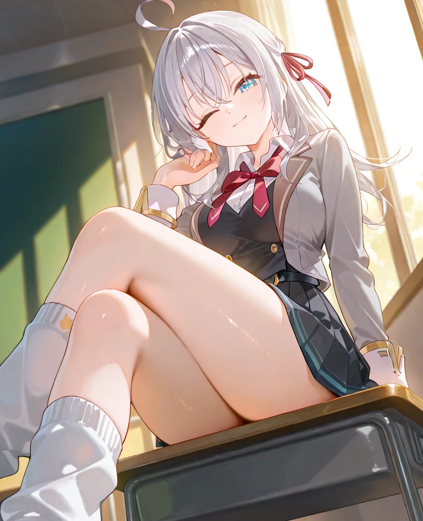 (NSFW:0.99)、a beauty girl, (Skirt lifting), looking in camera, Angle from below, Short skirt, Squatting, Shy smile, Japan school uniform , Beautiful skin, ((of the highest quality, 16 K, masutepiece: 1.3)), 1 girl, Light on Face, hyperdetailed face, very detailed lips, Detailed eyes、real looking skin、Panties with cute designs、Shaved、Variety of hairstyles、Uniforms of different colors、Dress naturally、vans sneakers light、Detailed panties