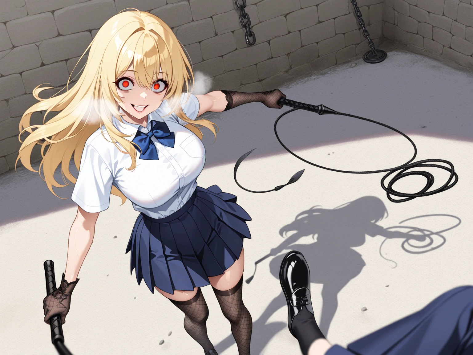 (1 boy, 1 girl), a age school girl in mixed bondage wrestling with a teenboy, they are roughly the same age, the school girl is wearing a red pleaded careered skirt and a black pullover, the girl has a is a bit smaller than the boy, the girl has shoulder long hair, the boy is wearing casual clothes, teenage hogtied and struggling against the ropes, school girl applying more ropes to the teenage boysy, blushing boy dominated and controlled by the girl, the girl is smiling and laughing and tries to humiliate the teenage boy, thenage boy is blushand ashamed and is gritting his teeth, he desperately tries to break free but to no avail, the boy struggles and squirms against the ropes, the girl is sitting on top of the teenage boy to prevent hrom moving and has ropes in her hands and uses them to tie up the arms of the teenage boy behind his back,arms of the teenage boy are completely tied nd his back in lots of ropes, the teenage boy looks very embarrased anhamed, the girl is saying „this must be embarrassing for you“ , huge struggle, many viewers watching, wrestling ring,intricate rope work, teenage boy blushing and ashamed, dramatighting, highly detailed, photorealistic, 8k, masterpiece, teenage school girl vs teenage school boy, fm, power, control, beaul teenage girl, detailed faces, teenage boy aggresiveled up by teenage girl, lots ofe, perfect eyes, detailed faces, sq and struggle marks arround the boy