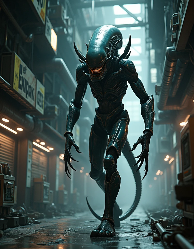 (best quality, high_resolution, distinct_image),bio, alien mechanic