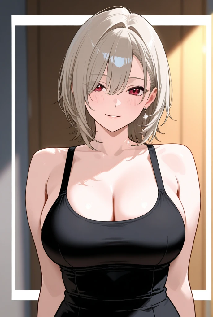 masterpiece, best quality, AliceKV4, 1girl, solo, looking at viewer, smile, parody, anime coloring, ((upper body)), big breasts, room, bed, indoors, nude, towel, bath, bathroom, navel, towel bath