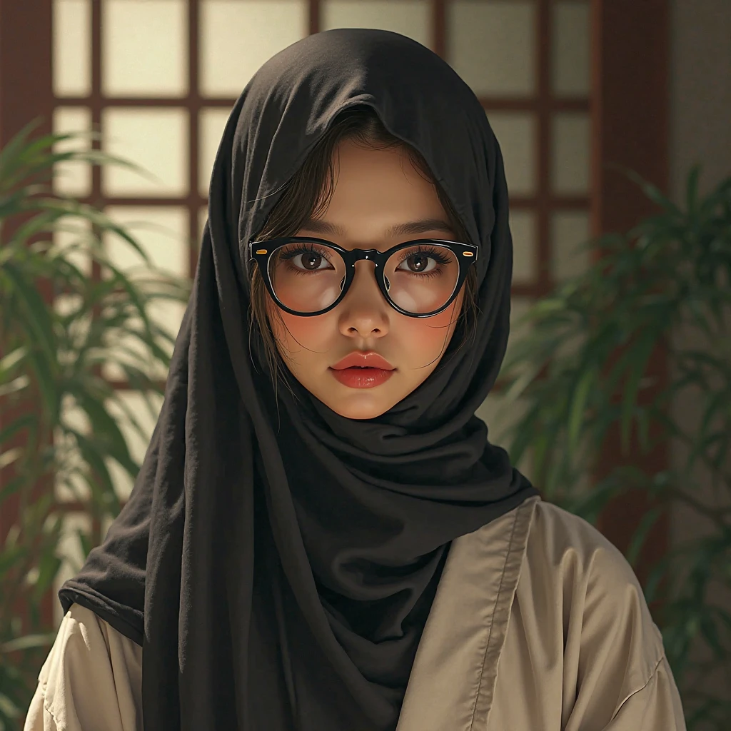 ("Hijab"), (Anger), "Oki Setiana Dewi", "Spectacles ", ("Hijab Naked"), His body is very thin Wearing Lace Bra & Short Hairy Pussy, "Facial expression in anger", "FLUORESCENT GREEN", "FLUORESCENT GREEN Lips", "Bokeh" My ass is heavy Being in the forest,