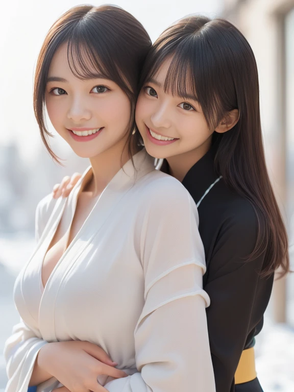 8k, (Raw photo:1.2), (Photorealsitic), Beautiful detailed, pretty Japanese women、 (Real: 1.4), extremely detailed eye and face, beatiful detailed eyes, ((Dazzling night illumination plaza:1.2)), ((Women's Suits:1.3, Ultra-realistic pantyhose:1.2))、selfee、Instagram、harsh trial、huge filesize, hight resolution, ighly detailed, top-quality, [​masterpiece:1.6], illustratio, ighly detailed, nsfw, finely detail, top-quality, 8k wallpaper, Cinematographic lighting, 1 milf, 19 year old, perfect body, Beautiful big drooping eyes, ((masutepiece)), Best Quality, eye shadow,  high-heels、Portrait、(Very affectionate smile:1.2)、realistic skin textures、shinny skin、Exposed thighs, low angle photo, full body shot,