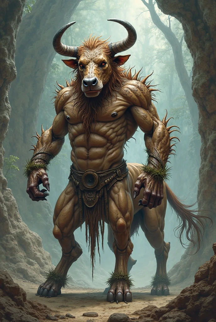 Krampus. solo. Black fur, big gray testicles. Scars in some parts Including the butt. Sweaty. looking at me with an comfortable look, Red eyes. Placid smile. Sweaty, full body image, Taran Fiddler style, medium shading. Giving back. Lying so that their big feets are closer to the camera. Lying With his belly on the ground. Turning your back on the image. The butt points towards the image. Background in a night forest. Low light.
