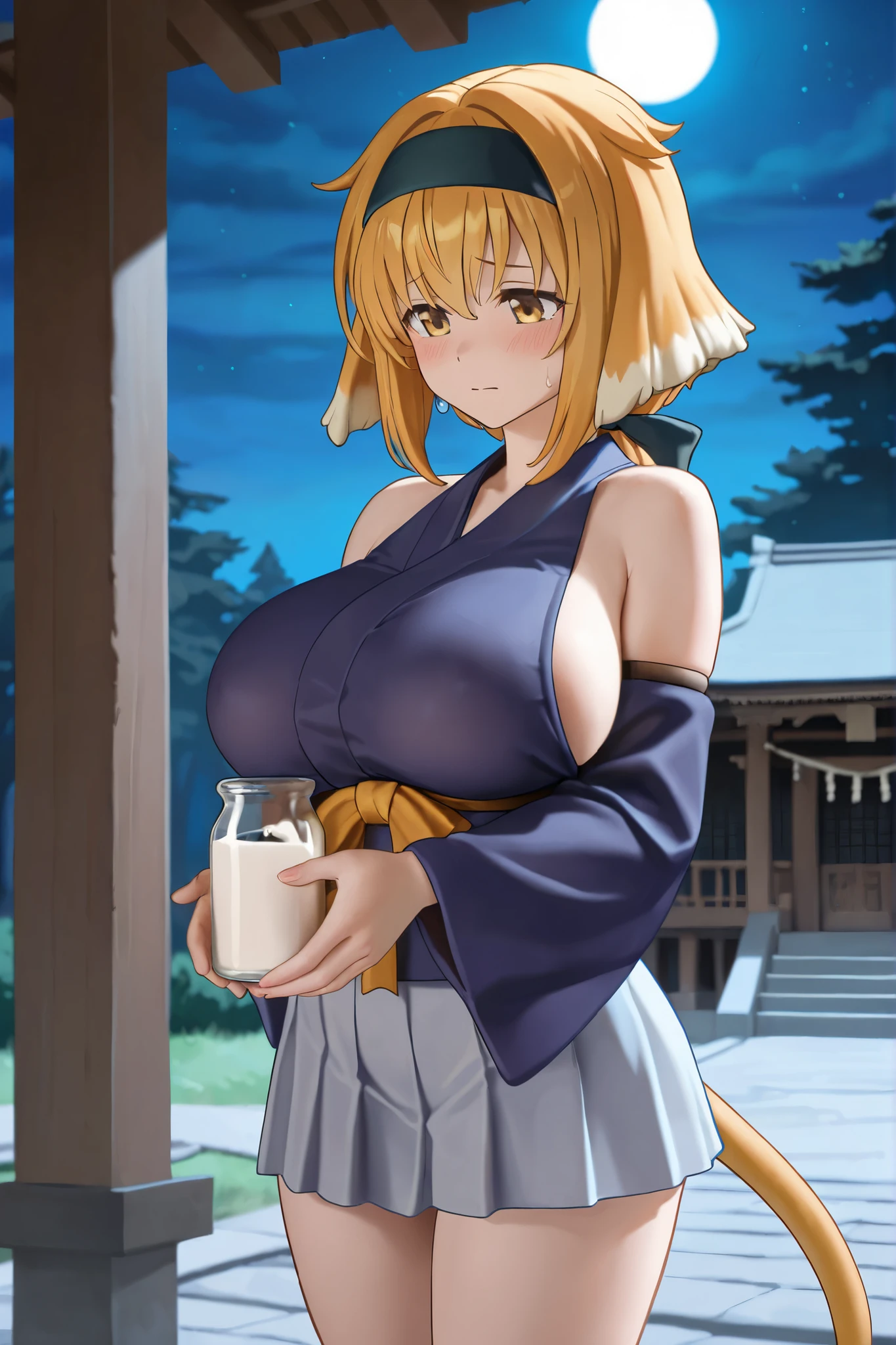 score_9, score_8_up, score_7_up, score_6_up, score_5_up, score_4_up, 1girl, nakano yotsuba, breasts, kimono, nipples, japanese clothes,, blue eyes, orange hair, breast grab, blush, large breasts, ribbon, hair ribbon, green ribbon yukata, dark skin, sweat, bangscollarbone, solo focus, one breast out, bath yukata, sash, short hair,, closed mouth, looking to the side, medium hair, hairband, hair between eyes, white kimono, brandaid on nipple