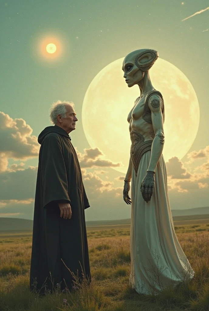 surreal, strange planet, annunaki giant, realistic photo, next to little girl, dune, 8mm camera, super-8, , ridley scott, perfect eyes, camera viewing up, full body shot, worm shot, movie scene, spaceship, prometheus, annunaki, giants,
