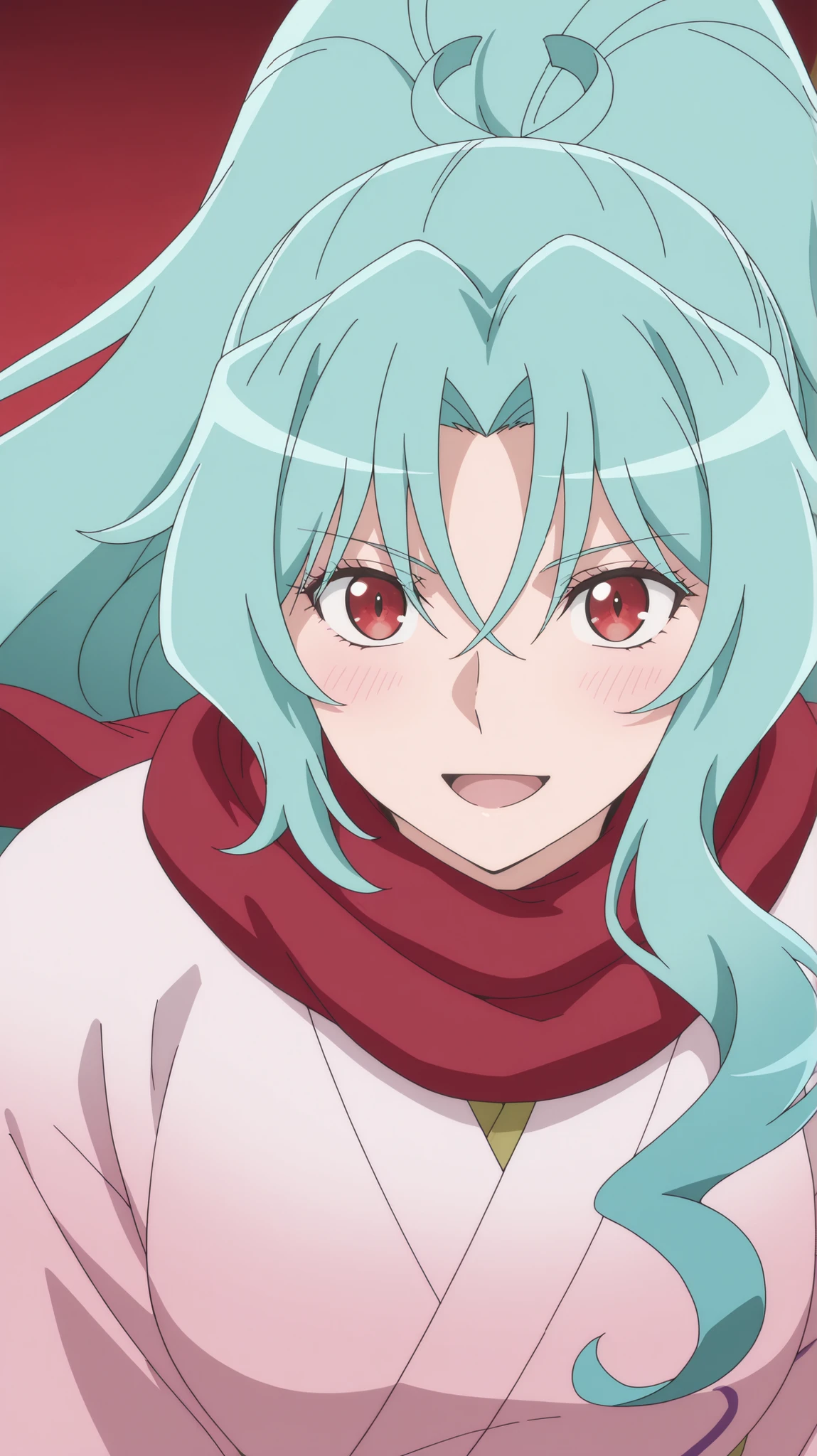 tomoe, tsuki ga michibiku isekai douchuu
High quality , best quality , masterpiece, High Resolution , detailed face( LoRA: tomoe),anatomically correct, detailed hair(LoRA: tomoe) ,anime coloring,
solo, 1 girl,
, long hair, aqua hair, red eyes, ponytail,
japanese clothes, red scarf, kimono
close up , looking at viewer ,upper body,from above
Japanese-style room,
, smile ,open mouth,blush,