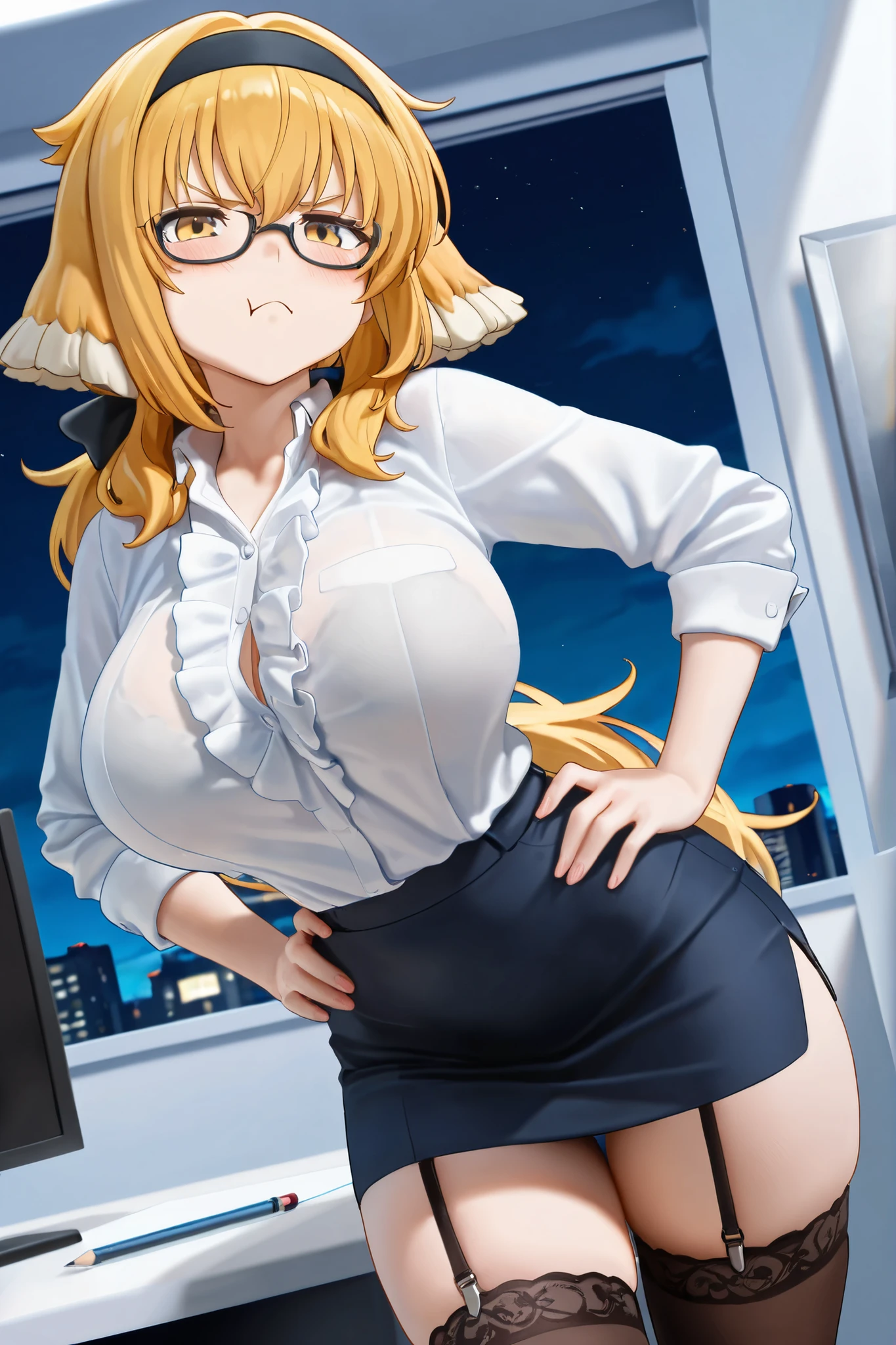 8k, Delicate image quality, best quality, (((blond twintails))), naked, blush, 16 year old Beautiful girl, masterpiece, best quality, ultra detailed, pubic hair, standing, ((((in a large white shirt)))), the lower half of the body is hidden by the shirt, not transparent, Building Wall, standing, NIGHT, (((Photo taken from below))),