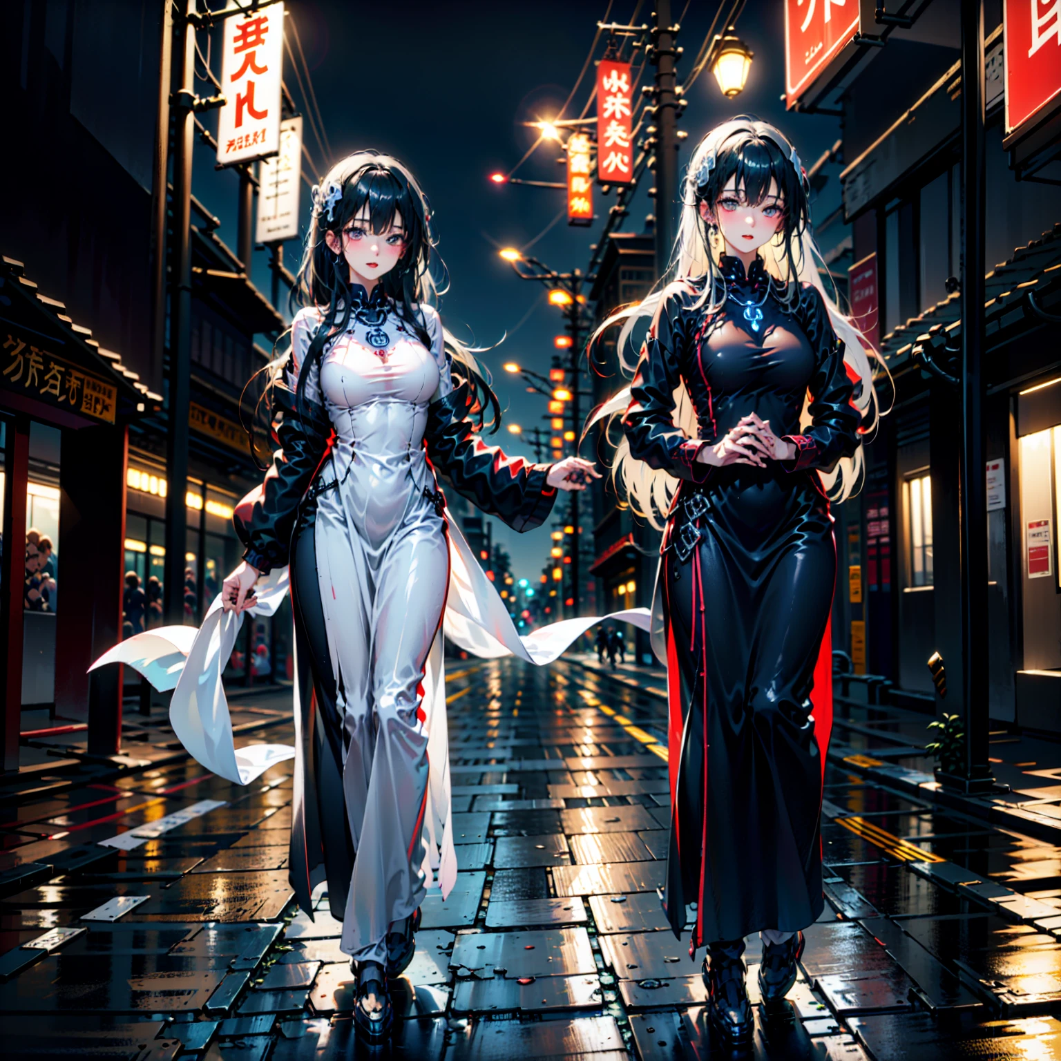 best quality,4k,8k,highres,masterpiece:1.2,ultra-detailed,realistic:1.37,Medieval Sci-Fi Fusion,gente loca con armas,castle with futuristic elements,steampunk airships flying in the sky,extraordinary knights wearing technologically advanced armor,epic battles between laser-wielding warriors on horseback,medieval landscapes blended with futuristic cityscapes,gigantic dragons breathing fire on towering skyscrapers,enchanted swords infused with advanced technology,mysterious energy crystals powering ancient castles,cybernetic creatures lurking in the shadows,magic spells intertwined with high-tech gadgets,futuristic architecture blending seamlessly with medieval structures,vibrant colors illuminating the dark streets,extravagant costumes with a mix of medieval and cyberpunk aesthetics,A girl with technologically enhanced powers fighting alongside valiant knights,elaborate machinery powered by mystical forces,time-traveling adventurers exploring both past and future dimensions,ethereal music resonating through the air,creating an otherworldly atmosphere,unseen dangers lurking in every corner,waiting to be discovered and conquered.