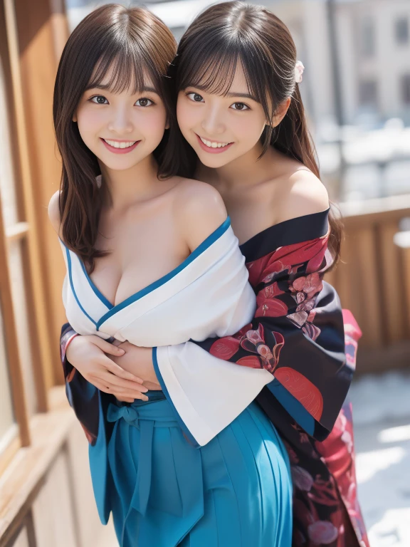 (masterpiece, realistic, photo-realistic:1.2), finely detail, ultra high res, perfect anatomy, best quality, 8K, soft focus, (happy smile:1.2), (3girls, harem, 16yo Japanese short girls, nsfw, full nude:1.2), portrait, upper body shot, focus on breasts, (black straight hair, short hair, blunt bangs:1.2), beautiful detailed face and big eyes, (glowing fair skin, shiny oiled body:1.2), (pointed huge breasts, gigantic breasts:1.2), (bloom, awesome detailed fireworks, night view:1.2), pose emphasized breasts, yukata,