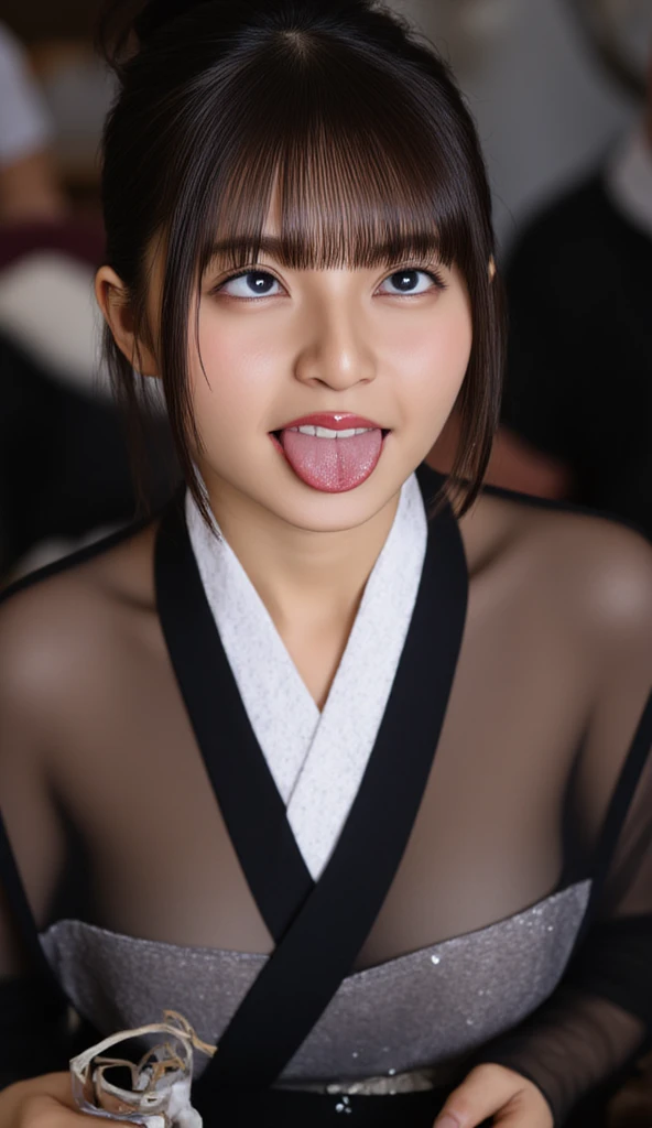 Young Japanese girl naked, mask
