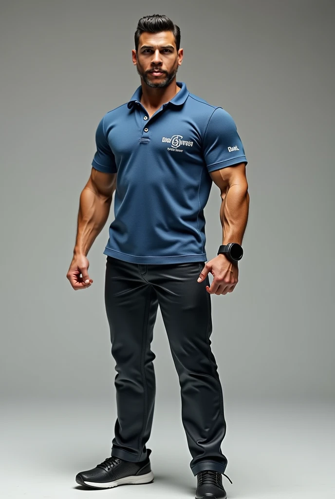 (Create a masterpiece: 1.2),(CGI art:1.3),(realistic:1.5),(After processing:1.3), (Sharp focus:1.3), 1 man, open mouth, smile, (Navy blue round neck shirt), Navy cargo pants, Korean guy , korean men, (High gloss details), chest muscles, large arm muscles, blood vessel, Big muscles, Broad shoulders, looking at the audience, Balancing the eyes, Seaside, beach, sunlight, running towards the camera