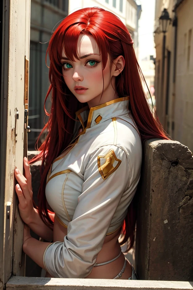 A  girl, sexypose, Nudie, The character rias gremory, fragile,rias, Beautiful figure,mini skirt, red hair,blue Eyes,unbottoned white shirt, sexy,big breasts, Realistic, Very detailed, handsome body, Detailed body, Detailed hands, Detailed, Vibrants, Detailed Face,rias gremory 's character design. Very detailed, Detailed body, Detailed hands, Detailed Face, anime art, extremely detailed CG unity 8k wallpaper, detailed light, Cinematic lighting, chromatic aberration, glittering, expressionless, epic composition, dark in the background, Cherecter Desing, Very detailed, Detailed body, Vibrants, Detailed Face, sharp-focus, anime art, Vibrants, Detailed Face, Hugh Details, sharp-focus, Very drooping face, A detailed eye, super fine illustration, better shadow, finely detail, Beautiful detailed glow, Beautiful detailed, Extremely detailed, expressionless, epic composition, Presented at artstation, Octane Render, artstation hd, Cinematic, 4 thousand., hypermaximalist, elegant