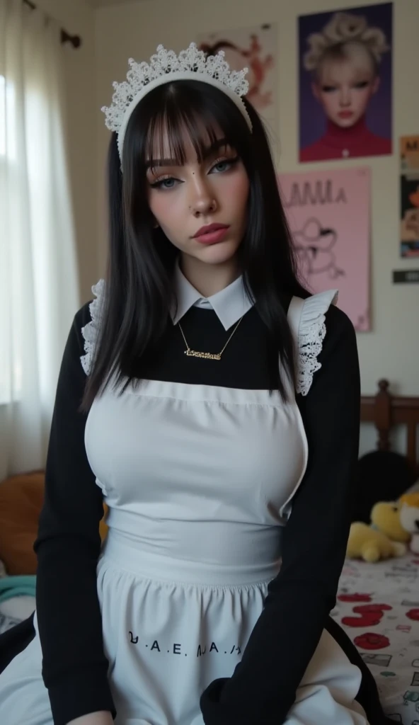 Wednesday Addams ,11 years old,Sexy girl in black sexy lingerie with tights