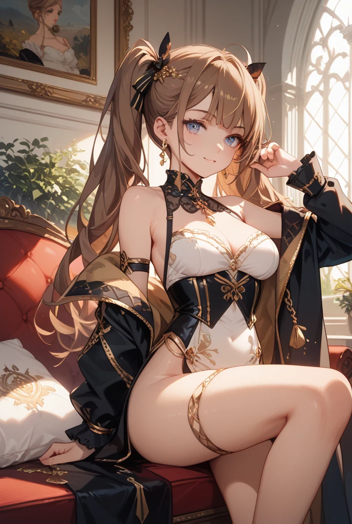 ((((, , perfect ???????, anatomically correct, super detailed skin)))), 1 girl, japanese, 16 years old, (detailed ultra-oily shiny skin:1.1), watching the view, 
beautiful hair, beautiful face, beautiful detailed eyes, (long hair:1.5, straight hair:1.5), light brown hair, babyface, warm smiling, blushing, embarrassed, 
beautiful clavicle, beautiful body, beautiful breasts, (large breasts:0.6), beautiful thighs, beautiful legs, beautiful detailed fingers, five fingers, 
((metallic red bunny girl costume:1.4)), 
(beautiful scenery), warm christmas decorated room, sitting, open legs, cameltoe, 
(8k, top-quality, masterpiece​:1.2, extremely detailed), (photorealistic), beautiful art, visual art, depth of fields, cinematic lighting, ,