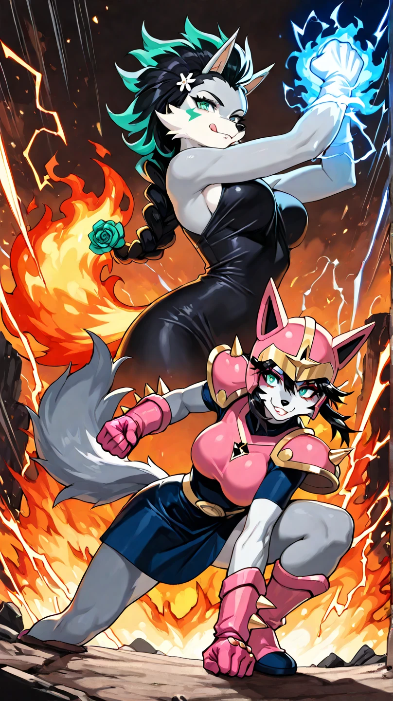 a cartoon of a white cat with a sword and a speech bubble, shaded cell!!!, an anthropomorphic, shaded cell:15, furry art!!!, she is ready to fight, like a badass monster hunter, the Digimon, high resolution commission, inspired by Leiko Ikemura, spongy!!!, digimon glamorous angelic man,diferentes poses