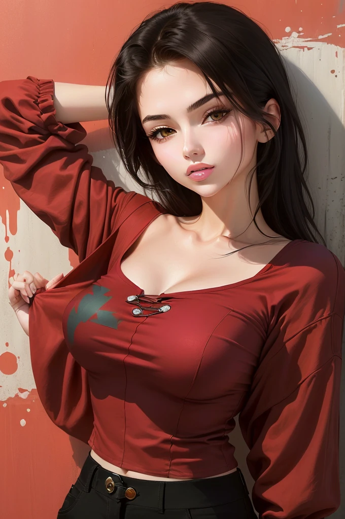 here is a woman sitting down with a longest brown hair, bbwchan, thicc, brown hijab outfit, brown hairstyle model, korean girl, korean woman, wearing brown robe, full length shot, alluring plus sized model, japanese goddess, clothed in hooded, voluptuous and arousing, portrait shot, curvy model, voluptuous body, wonderful, nene tanaka body , bbwchan, The overall atmosphere is smooth , haunting illustrations, extremely high-resolution details, photographic, realism pushed to extreme, fine texture, 4K, ultra-detailed, high quality, high contrast, red sneakers , cold atmosphere ,, cold atmosphere ,, ((Detailed texture of tattooed skin)), tattoo round breasts, tattoo style, tattoo on breasts, tttattoo, showing her thigh , tattoo on thigh, a close up of a woman with tattoos on her body, inked, tattooed body, fully tattooed body, tattooed, full-body tattoos, full - body tattoos, , full body tattoo, with tattoos, , tattoos, tattoos all over the skin, tattoos and piercings, ((Let: 0.45)) lora, {{Big Brother's Tattoo Woman Iremuzi Tattoo Style V1.0: 0.91}},, ((BohoAI v1.0 : 0.45))
