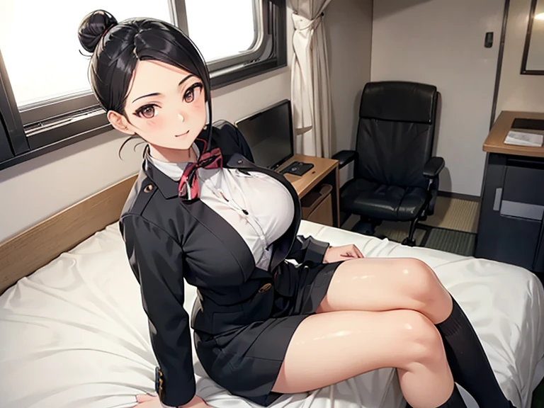 NSFW,Hololive,natsuiro matsuri,One Side Ponytail,Small breasts,Police Officer,policewoman,Tight Skirt,Embarrassed,blush,Clenched teeth,Love Hotel at Night,Pink lighting,(Perfect hands),(Perfect Anatomy),(masterpiece),(highest quality),One man,being molested by a man,A man is touching my buttocks,My breasts are being massaged,I feel pleasure,Trembling,Empty Eyes,Lying down