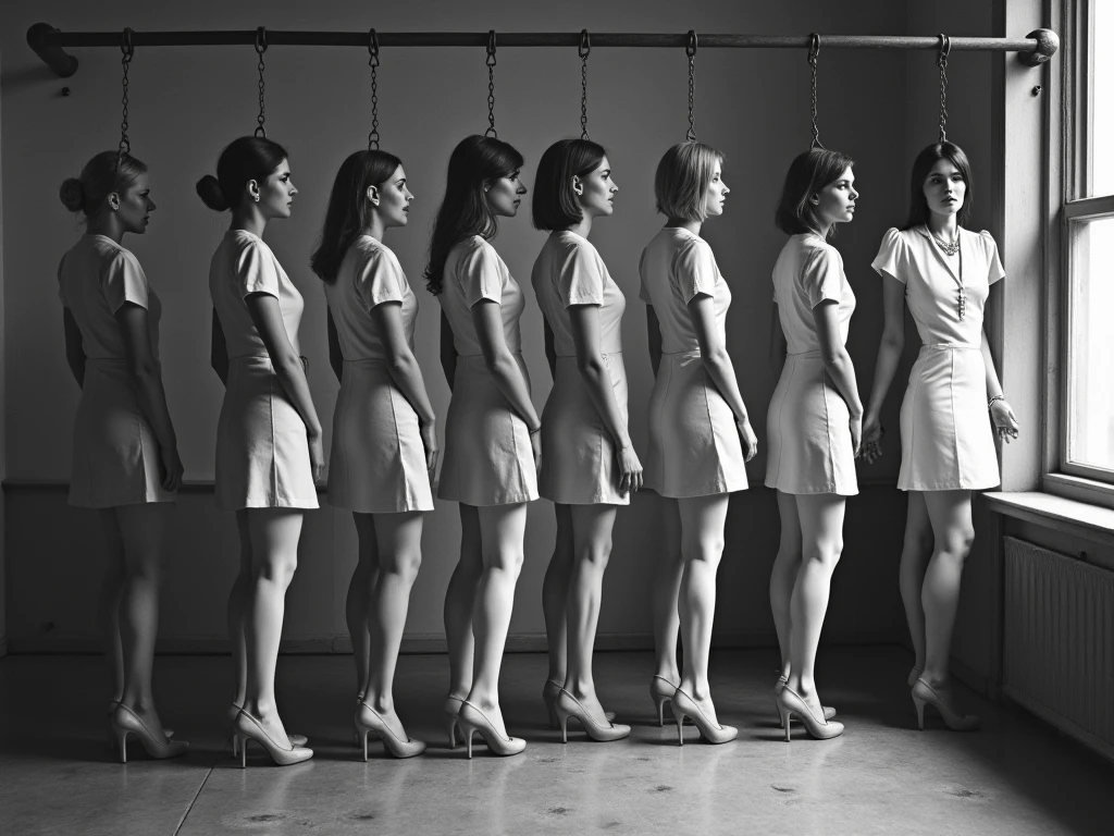 Film noir style 3girls,Pillory,jiaju,side light,realistic,full body,
sweat,rape_face,tall and thin,nine headed body,
25yo,(high resolution detail of human skin texture:1.6,rough skin:1.4),(dainty:1.1),veins,(natural lighting),(cinematic lighting:1.1),<lora:tiedbreast_SDXL_reg1_>,in a crowded square,<lora:jia_SDXL_2_s:1.2>, . Monochrome, high contrast, dramatic shadows, 1940s style, mysterious, cinematic