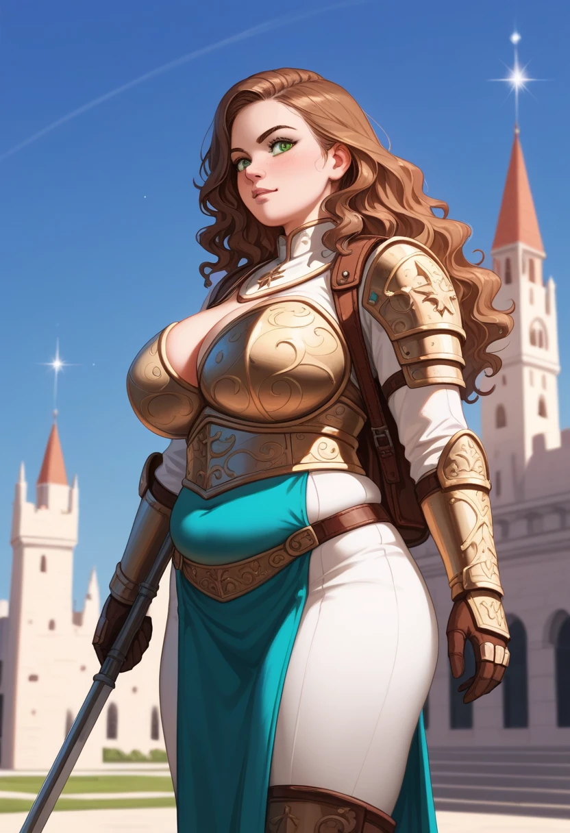 sexy female dragonrider, wearing armour, 
