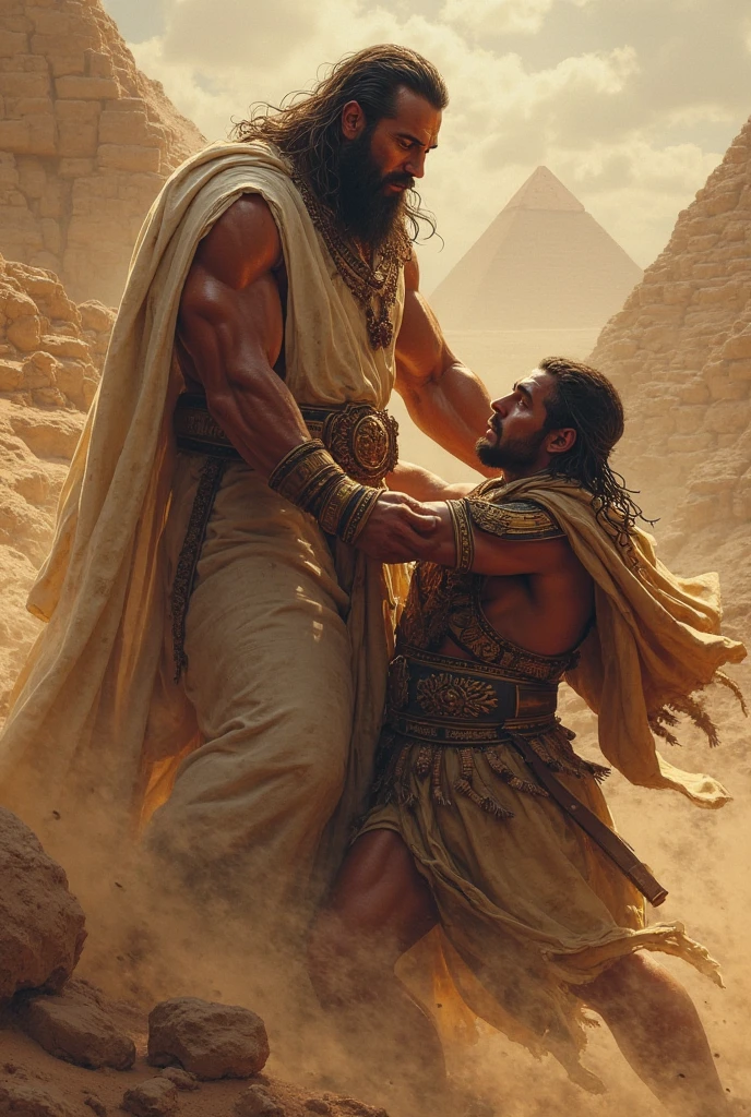 I want an epic image of Sisyphus capturing death, without any connection with the stone