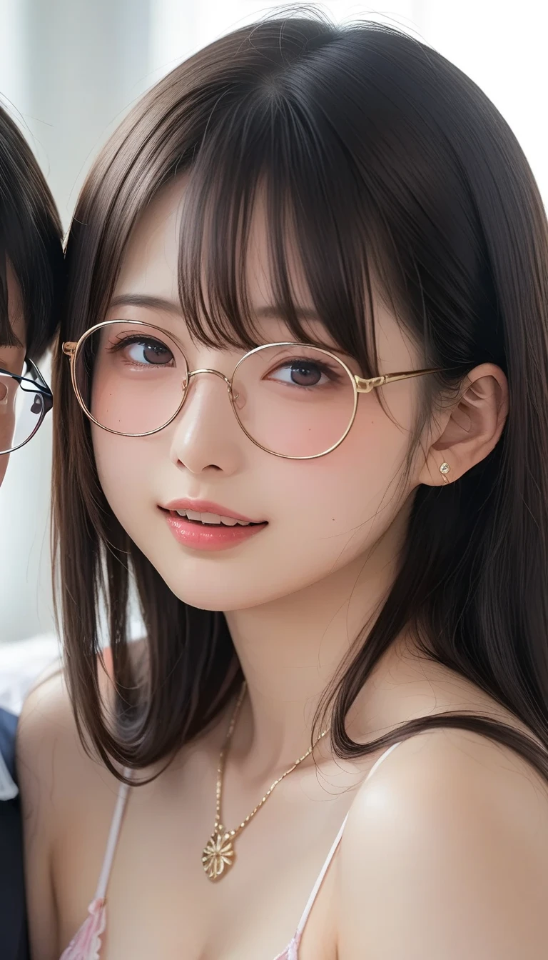 (masterpiece, highest quality, highest quality, )(8k,Actual photo,RAW Photos)Detailed face,Fine grain,Cute face,Natural Makeup,((Glasses)),Random Hairstyles,Sexy pose,Sexy Costumes,whole body,Looking at the camera