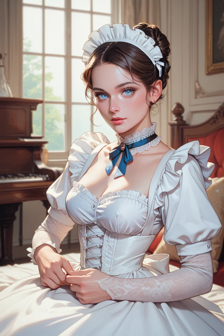 1girl, <lora:Classical Oil Painting-Female:0.35>