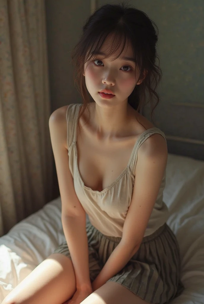 top-quality、​masterpiece、超A high resolution、(Realistic:1.4)、Raw photo、1 17-year-old girl、ssmile、lowkey、lighting like a movie