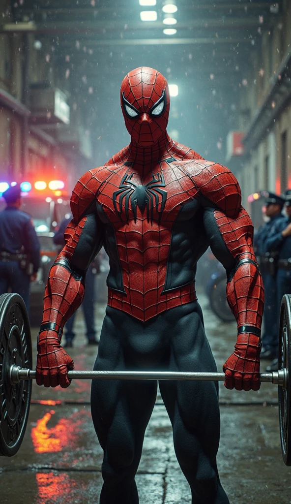 create images, a strong and handsome man, using the spiderman mask only, he's naked