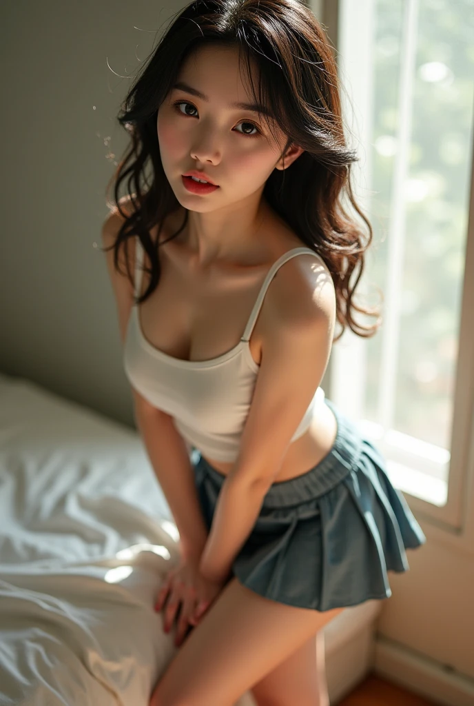 Very detailed CG Unity 8k wallpaper, highest quality, Very detailed, masterpiece, Realistic, photo Realistic, Very detailedなかわいい女の子, 20-year-old, (Skirt flip), ((Skirt flip by myself)), Not wearing panties , , blush, Lips parted, Looking at the audience , Half Body Shot , Wearing an off-the-shoulder shirt , (crowd), (crowded park) , short hair、Browsing Caution, ((Anatomically correct体: 1.5, Correct body structure)), Attention to detail, Rough skin, sharp, White Background ((Japanese Mature, 40 years old)), ((Facial wrinkles)), ( Flat Chest: 1.2), (((Spread your legs off screen, Facing the center of the screen.))), positive, Lying in bed, ((thin, Small breasts)), Inverted nipples, Beautiful woman, Expressions that invite sex, (( Open cat lips), (Spreading wet genitals)), Release your feet), Bedroom, On my back, sunset, (Pubic hair is'Not growing properly, (Vaginal opening) enlarged clitoris)), Open anus), (((Anatomically correct, Little cat)), Wet labia, Urethra, Vaginal opening, clitoris), Very detailedな顔, Very detailedな目, Very detailedな肌, Very elaborate fingers, Very detailedな鼻, Very sophisticated mouth , Perfect Anatomy, (My crotch is wet), (((Girl with legs spread:1.4)))、((Let me show you something beautiful))、(((Browsing Caution:1.5)))、((Semen flowing out of the crotch))、