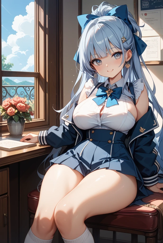 woman　manga　Japan　anime　 nsfw　Silver Hair　Bob Hair　cute　Butt　thighs seventeen idol cute　Near future　Bright and natural atmosphere　Transparency　high school girl　Torn uniform　goddess　Half naked　Nipples　Crouching with legs apart　Tattered uniform　Uniform with holes　Underboob　Breast bag