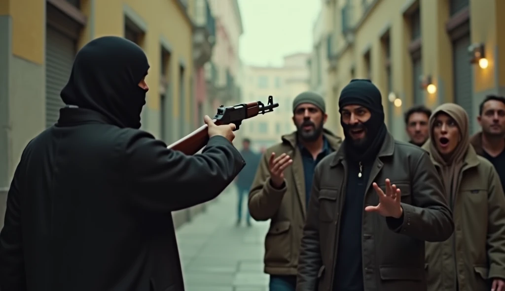 Une voiture de police avec 4 musulman dedans ils 9n une djellaba et un chapeau juif il y a meme un drapeau nazi