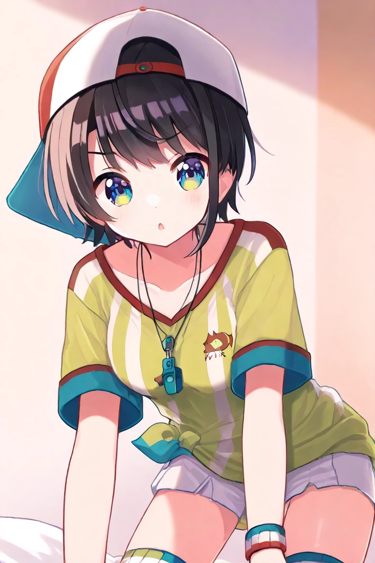 One Boy.
(masutepiece, of the highest quality, Kyoto Animation Style Illustration, of the highest quality, Official art, aesthetics, Beautiful details, :1. 2), BREAK, (A 27-year-old boy:1.5), Very detailed, colourfull, highest details, BREAK, Clear skin, Beautiful skin, Shy skin, with fringes, 1 boy, Black hair, ( Very short hair: 1. 2), (Black eyes, long eyelashes, Double eyelids: 1. 2), Solo, BREAK,
Fan shaking his head to blow wind into the room.
A boy is one boy.
T-shirt and shorts. Sweat.
Boy's room, bed, desk work, Chair, DVR, Shelves with small items.
Fan shaking his head to blow wind into the room.
The girl sits in front of the fan, Mouth wide open, Shouting at fans
「Ah!'
Summer scenery.