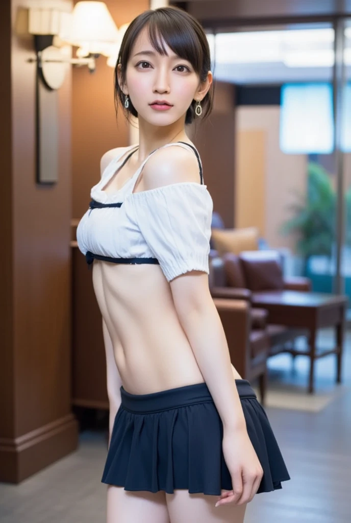 Full body photo、(((Small breasts)))、((Highest quality, 64k, masterpiece :1.3))、(((Hyperrealistic)))、looking at the camera、Very beautiful 28 year old Japanese nurse gets facial, (((White semen overflows from her mouth and drips down to her chest.)))、Licking up the overflowing semen with the tip of her tongue、Short bob hairstyle a little messy after sex、The whole body is wet with sweat、(((Bust size is B cup)))、(((The breasts are small)))、(((Sitting with her legs wide open on an examination table in a hospital)))、(((Wearing a thin black nurse uniform)))、Her mouth is open, unable to withstand the sexual pleasure、 Highest quality,Moist eyes、Beautiful black eyes.bukkake、(((Smaller breasts)))、No makeup、A small mole under the right eye、Accurate body proportions and realistic details、Alone in a bright hospital
