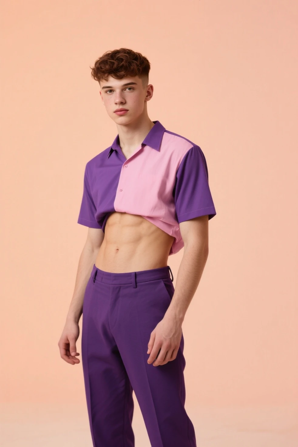 Boy lifts his shirt