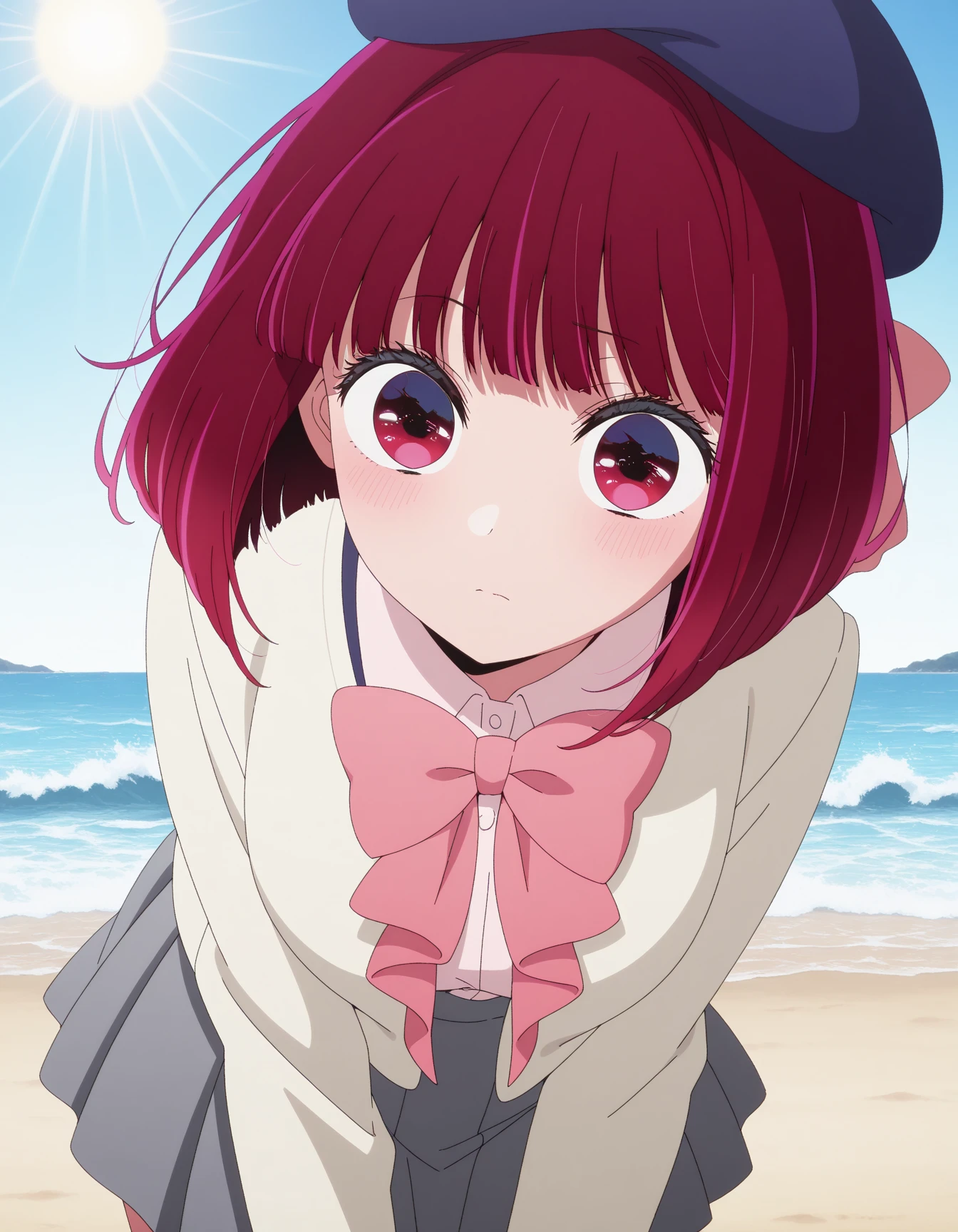 canary, Arima etc.., short hair, bangs, (Red eyes:1.3), Redhead, Bobcut, smile,
break hat, dress, ribbon, Sleeveless, break white dress, break Sleeveless dress, White Hat, sun hat, sundress,
break outdoors, Ocean, Beach, sun, null, cloud, Day,
break looking at viewer, (Cowboy Shot:1.5),
break (masterpiece:1.2), Highest quality, High resolution, unity 8k wallpaper, (shape:0.8), (Beautiful attention to detail:1.6), Highly detailed face, Perfect lighting, Extremely detailed CG, (Perfect hands, Perfect Anatomy), blush, Spread your legs,Torn clothing,Ripped tank top,Torn Shirt,Torn Skirt,I flipped up my skirt,The skirt was disheveled,、pure white delicate lingerie,Browsing Caution,whole body,Spread your legs,((((Skirt flip))), (((Skirt flip by myself))),((( Garment Lift)))),Roll up your skirt,Flip up the skirt,Watery eye