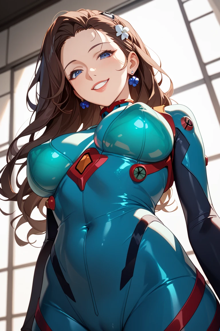 "mona_genshin, with mesmerizing twintails and a dollsuit featuring bodystockings, confidently saluting while standing at attention, showcasing her exquisite figure with huge breasts, she is saluting her master who hypnotised her, The image is in stunning 8k resolution and features platform heels."